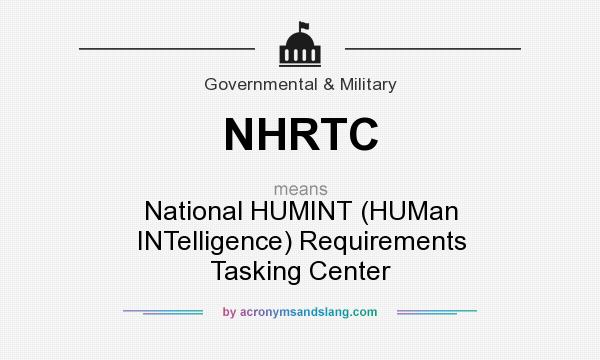 What does NHRTC mean? It stands for National HUMINT (HUMan INTelligence) Requirements Tasking Center