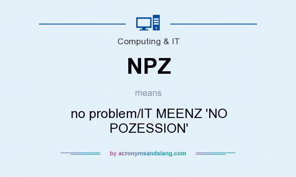 What does NPZ mean? It stands for no problem/IT MEENZ `NO POZESSION`