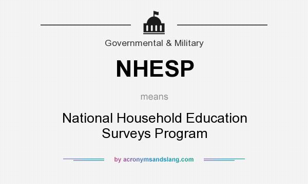 What does NHESP mean? It stands for National Household Education Surveys Program