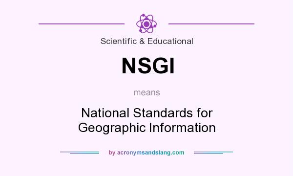 What does NSGI mean? It stands for National Standards for Geographic Information