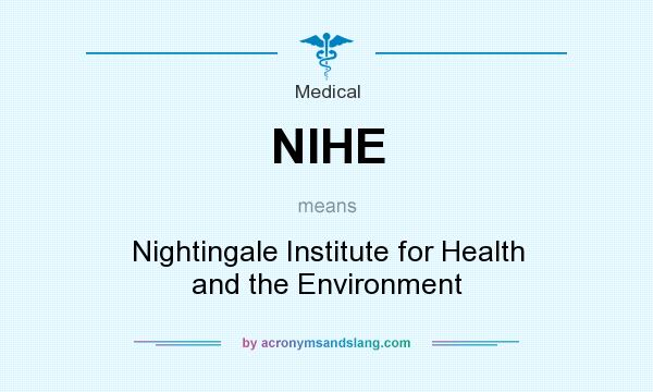 What does NIHE mean? It stands for Nightingale Institute for Health and the Environment