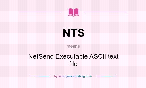 What does NTS mean? It stands for NetSend Executable ASCII text file