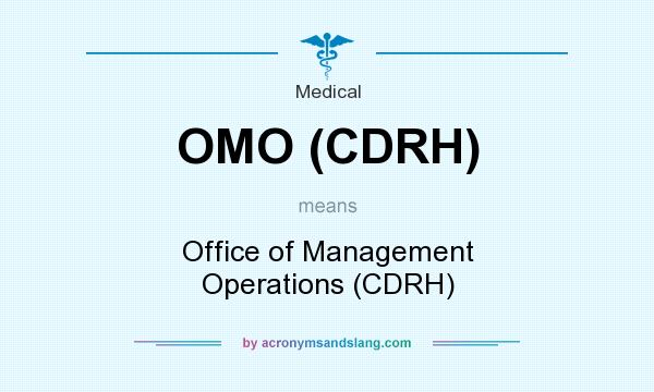 What does OMO (CDRH) mean? It stands for Office of Management Operations (CDRH)