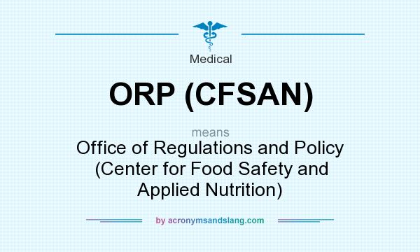 What does ORP (CFSAN) mean? It stands for Office of Regulations and Policy (Center for Food Safety and Applied Nutrition)