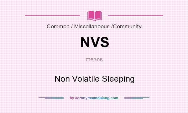 What does NVS mean? It stands for Non Volatile Sleeping