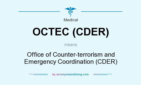 What does OCTEC (CDER) mean? It stands for Office of Counter-terrorism and Emergency Coordination (CDER)