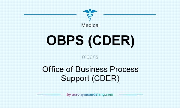 What does OBPS (CDER) mean? It stands for Office of Business Process Support (CDER)