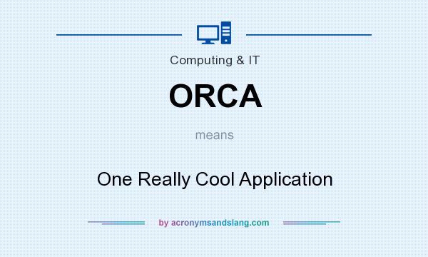 What does ORCA mean? It stands for One Really Cool Application