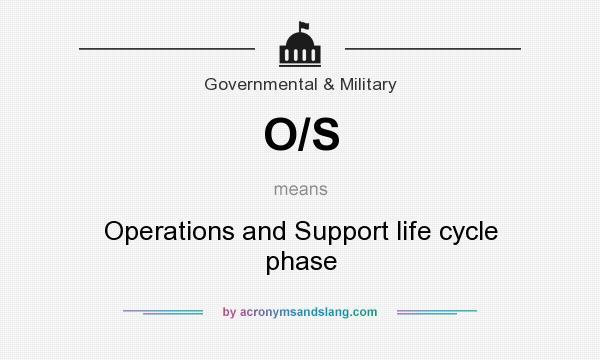 What does O/S mean? It stands for Operations and Support life cycle phase