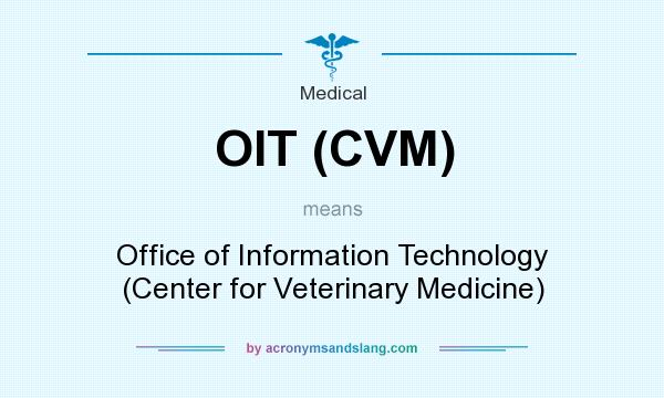 What does OIT (CVM) mean? It stands for Office of Information Technology (Center for Veterinary Medicine)