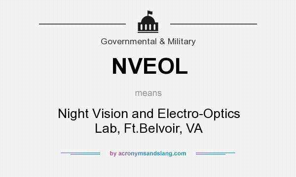 What does NVEOL mean? It stands for Night Vision and Electro-Optics Lab, Ft.Belvoir, VA