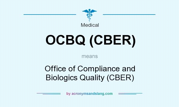 What does OCBQ (CBER) mean? It stands for Office of Compliance and Biologics Quality (CBER)