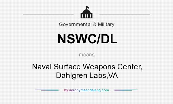 What does NSWC/DL mean? It stands for Naval Surface Weapons Center, Dahlgren Labs,VA