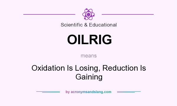 What does OILRIG mean? It stands for Oxidation Is Losing, Reduction Is Gaining