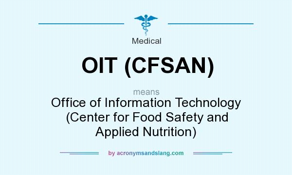 What does OIT (CFSAN) mean? It stands for Office of Information Technology (Center for Food Safety and Applied Nutrition)