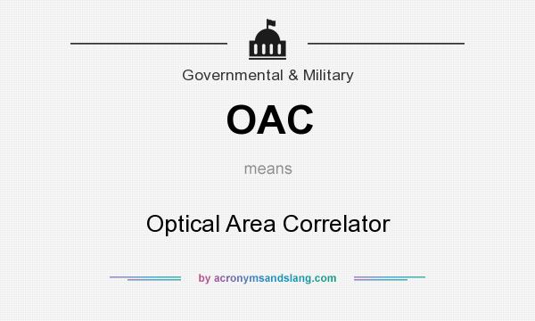 What does OAC mean? It stands for Optical Area Correlator