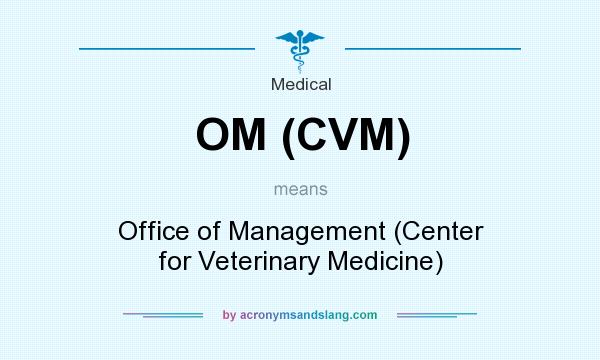 What does OM (CVM) mean? It stands for Office of Management (Center for Veterinary Medicine)