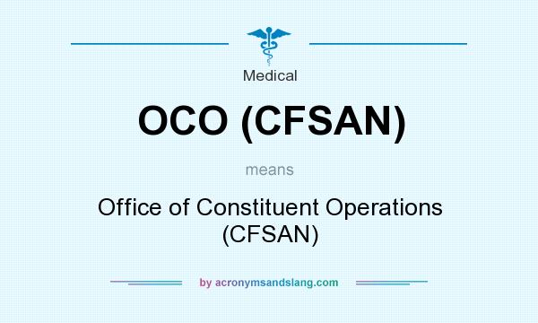 What does OCO (CFSAN) mean? It stands for Office of Constituent Operations (CFSAN)