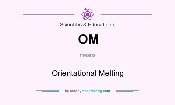 What does OM mean? It stands for Orientational Melting