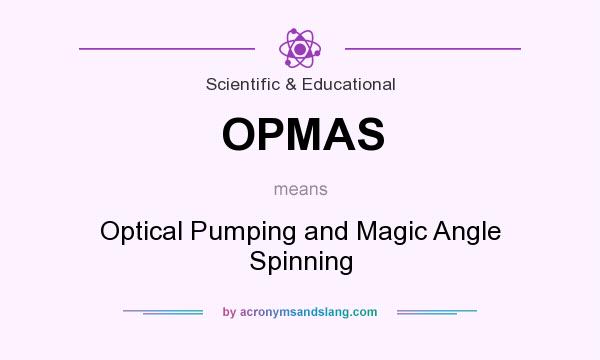 What does OPMAS mean? It stands for Optical Pumping and Magic Angle Spinning