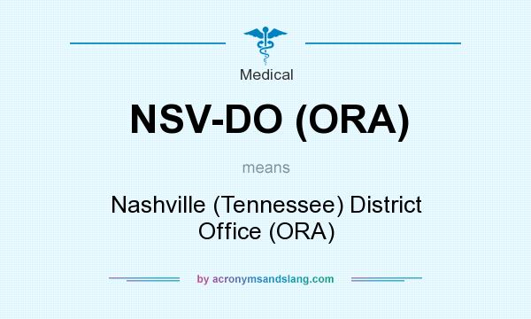 What does NSV-DO (ORA) mean? It stands for Nashville (Tennessee) District Office (ORA)