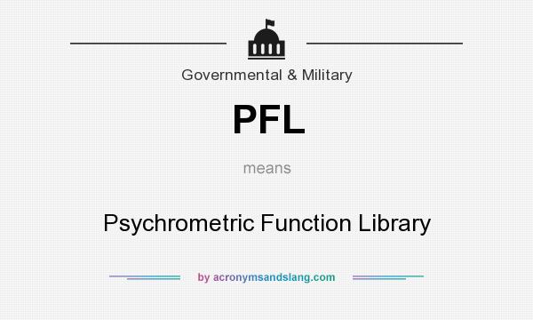 What does PFL mean? It stands for Psychrometric Function Library
