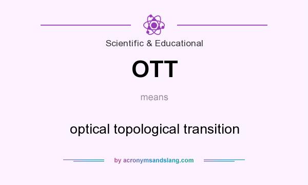 What does OTT mean? It stands for optical topological transition