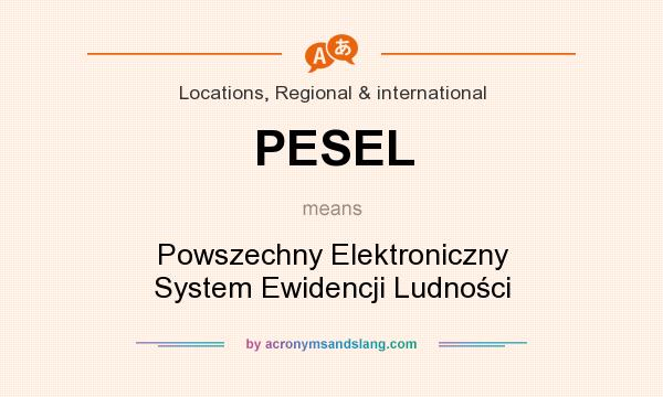 What does PESEL mean? It stands for Powszechny Elektroniczny System Ewidencji Ludności