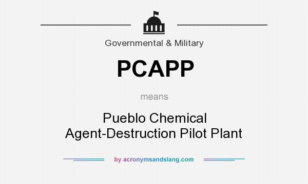 What does PCAPP mean? It stands for Pueblo Chemical Agent-Destruction Pilot Plant