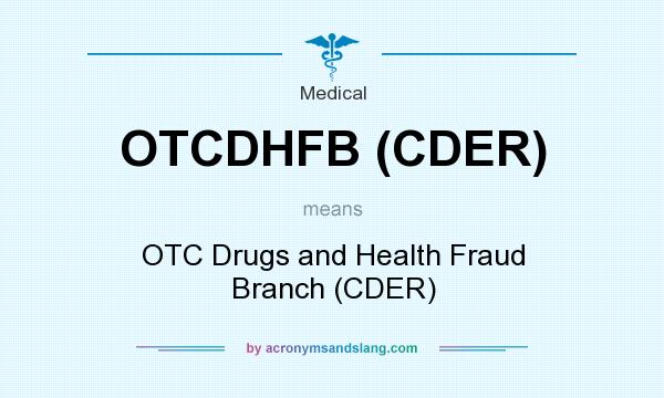 What does OTCDHFB (CDER) mean? It stands for OTC Drugs and Health Fraud Branch (CDER)