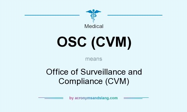 What does OSC (CVM) mean? It stands for Office of Surveillance and Compliance (CVM)