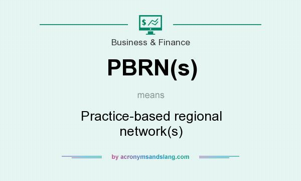 What does PBRN(s) mean? It stands for Practice-based regional network(s)