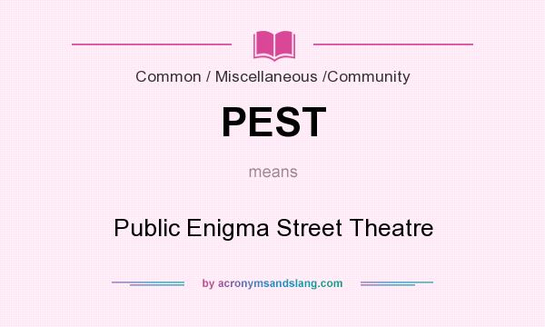 What does PEST mean? It stands for Public Enigma Street Theatre