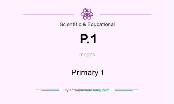 What does P.1 mean? It stands for Primary 1