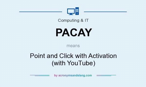 What does PACAY mean? It stands for Point and Click with Activation (with YouTube)