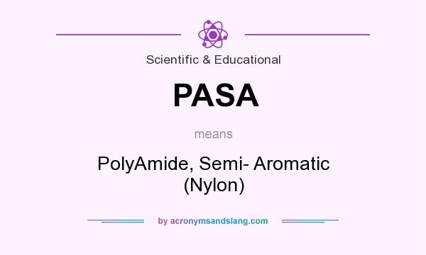 What does PASA mean? It stands for PolyAmide, Semi- Aromatic (Nylon)