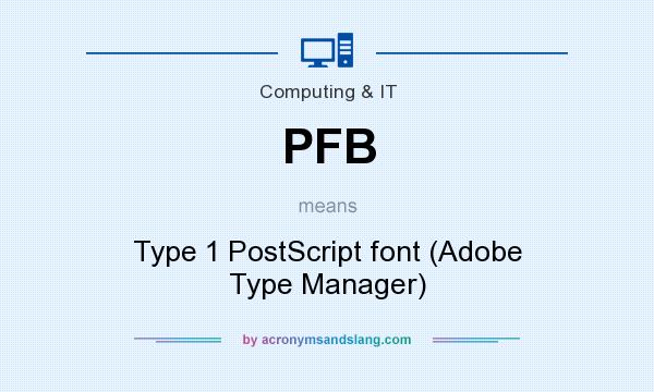 What does PFB mean? It stands for Type 1 PostScript font (Adobe Type Manager)