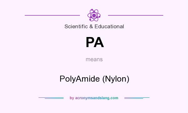 What does PA mean? It stands for PolyAmide (Nylon)