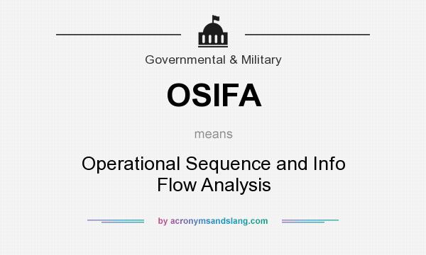 What does OSIFA mean? It stands for Operational Sequence and Info Flow Analysis