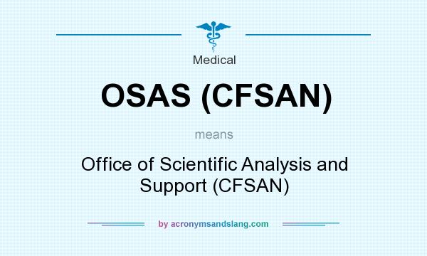 What does OSAS (CFSAN) mean? It stands for Office of Scientific Analysis and Support (CFSAN)