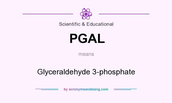What does PGAL mean? It stands for Glyceraldehyde 3-phosphate