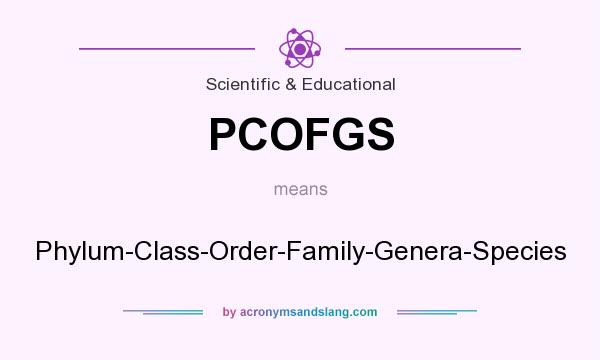 What does PCOFGS mean? It stands for Phylum-Class-Order-Family-Genera-Species