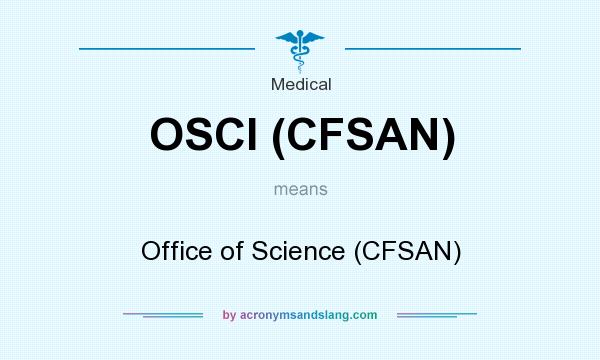 What does OSCI (CFSAN) mean? It stands for Office of Science (CFSAN)