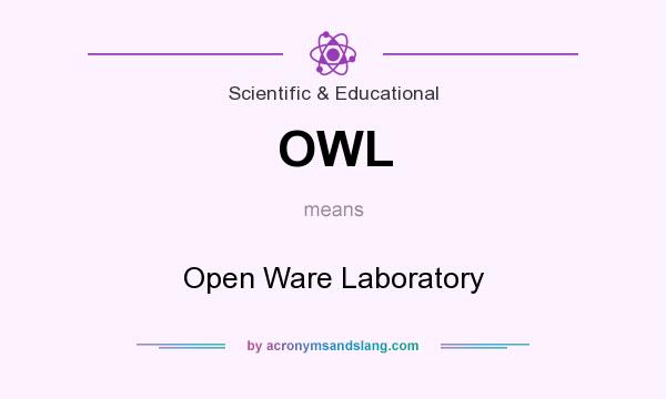 What does OWL mean? It stands for Open Ware Laboratory