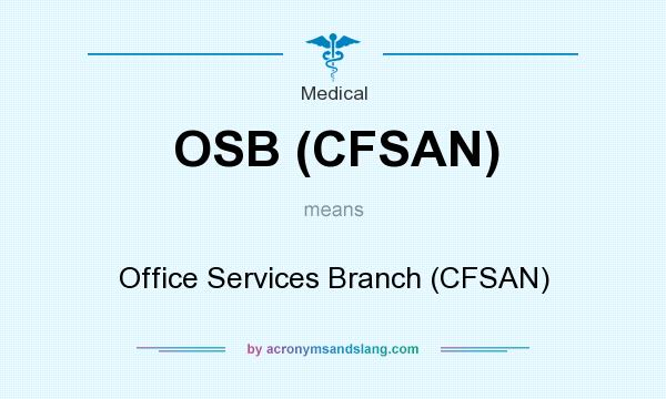 What does OSB (CFSAN) mean? It stands for Office Services Branch (CFSAN)