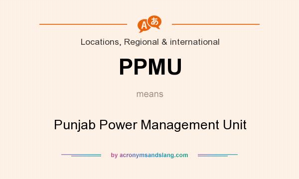 What does PPMU mean? It stands for Punjab Power Management Unit