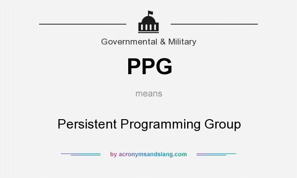 What does PPG mean? It stands for Persistent Programming Group