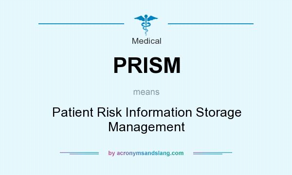 What does PRISM mean? It stands for Patient Risk Information Storage Management