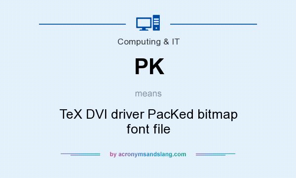 What does PK mean? It stands for TeX DVI driver PacKed bitmap font file