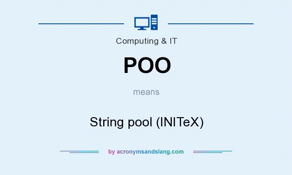 What does POO mean? It stands for String pool (INITeX)